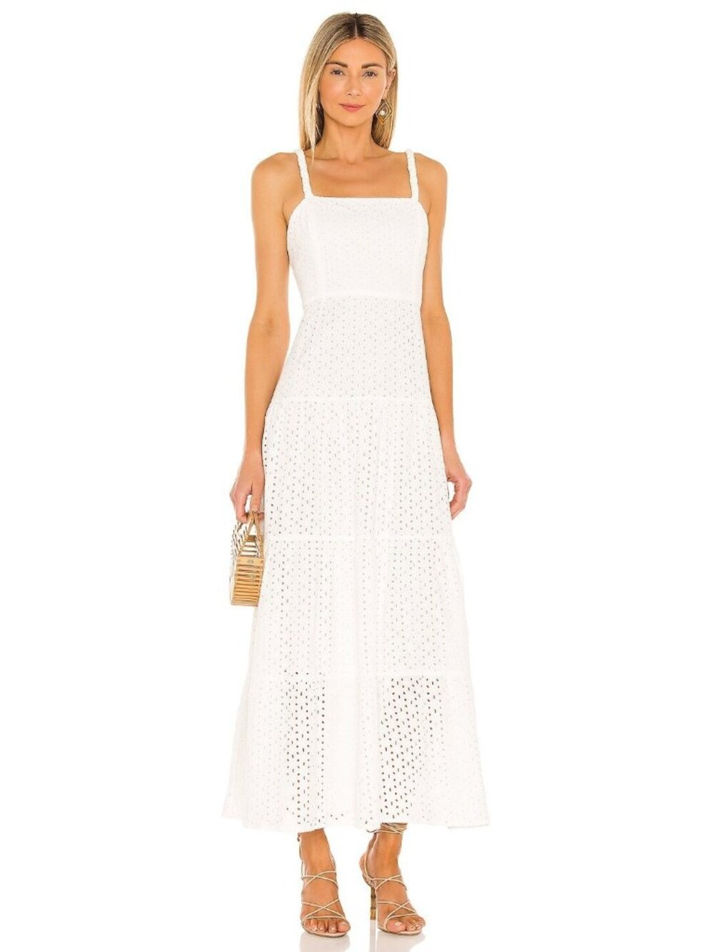 Karina Grimaldi Noni Eyelet Maxi Dress in White